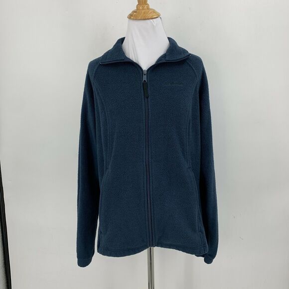 Columbia Jacket Womens M Medium Storm Blue Full Zip Stand Collar Fleece Pockets - Picture 2 of 10